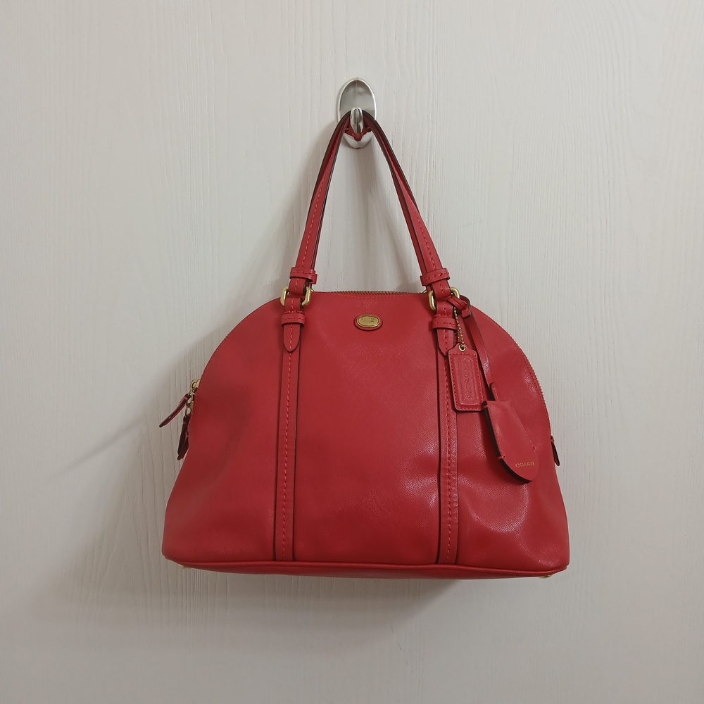 Coach Peyton Leather Cora Domed Satchel